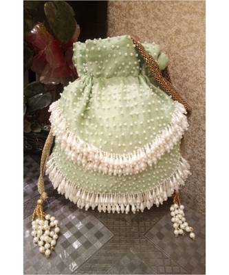 Sea green potli bag 1