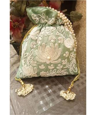 Sea green potli bag 1