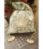 Sea green potli bag