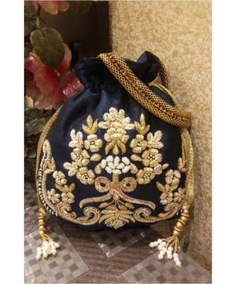 Royal Blue Potli Bag 1