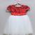 Red/White Barbie & beaded girls party frock