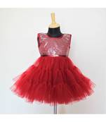 Maroon Barbie & layered girls  frock