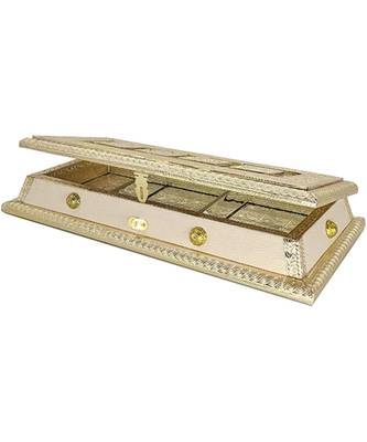 Rajwadi Oxidized Handmade Wooden 3 Compartment Beautiful Dry Fruit Box Set, Gift Box (OXY137) 4
