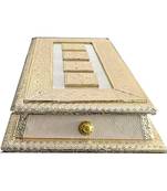 Rajwadi Oxidized Handmade Wooden 3 Compartment Beautiful Dry Fruit Box Set, Gift Box (OXY137)