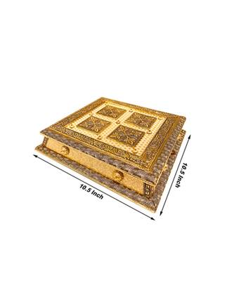 Oxidized Handmade Wooden 4 Compartment Beautiful Dry Fruit Box Set, Gift Box (OXY150) 1