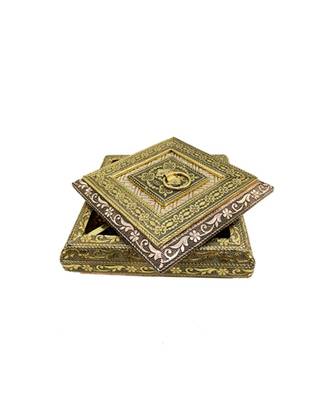 Oxidized Handmade Wooden 4 Compartment Beautiful Dry Fruit Box Set, Gift Box (OXY12) 3