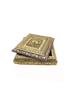 Oxidized Handmade Wooden 4 Compartment Beautiful Dry Fruit Box Set, Gift Box (OXY12) 4