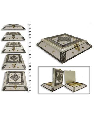 Wooden Handmade Decorative Platter 4 Compartment Dry Fruit Box, Gift Box, Gift (OXY136) 2
