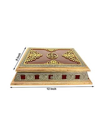 Rajwadi Wooden Handmade Decorative 4 section Dry Fruits Box ,Gift Box (OXY_163) 1