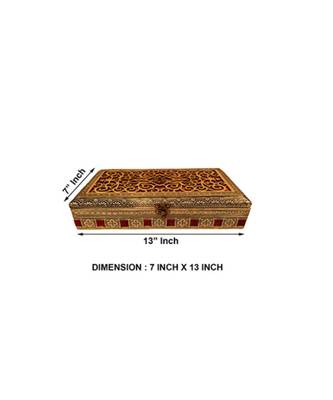 Oxidized Rajwadi Handmade Wooden 3 Compartment Beautiful Dry Fruit Box Set, Gift Box (OXY_120) 4