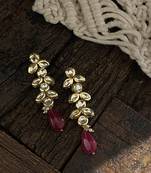 Red Gold Tone Kundan Inspired Earring