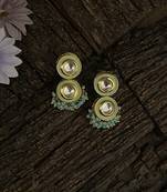 Turquoise Gold Tone Stud Earrings