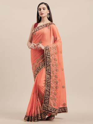 Orange Coloured Solid Cotton Silk Saree With Blouse Piece 1