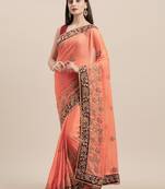 Orange Coloured Solid Cotton Silk Saree With Blouse Piece