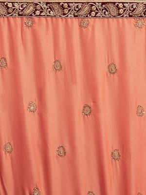 Orange Coloured Solid Cotton Silk Saree With Blouse Piece 3