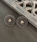 Silvertone Diamond Faux Studs