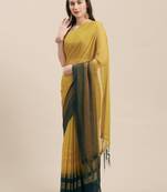 Mehendi & Green & Rani Coloured Chiffon saree with Blouse Saree.