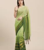 Green Coloured Chiffon saree with Blouse Saree.