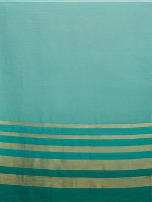 Rama Coloured Chiffon saree with Blouse Saree. 3