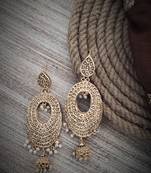 White Gold Plated Jadau Earrings