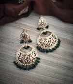 Green Gold Plated Jadau Earrings