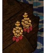 Pink Gold Tone Kundan Inspired Earring