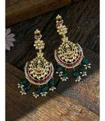 Red Green Polki Inspired Earrings