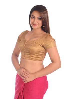 Designer Copper Brocade Blouse 3