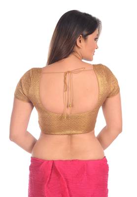 Designer Copper Brocade Blouse 4