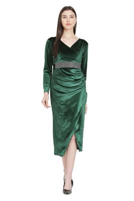 Green Color Velvet Fabric Middy 1