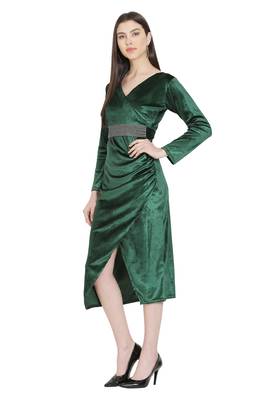 Green Color Velvet Fabric Middy 3