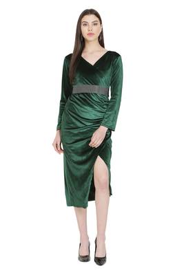 Green Color Velvet Fabric Middy 4