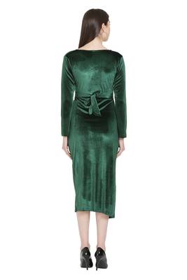 Green Color Velvet Fabric Middy 5
