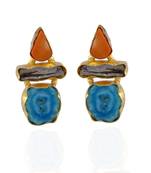 Orange Sky Blue Duzzy Fashionable Designer Hot Earring