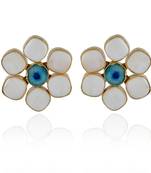 White Touquoise Baroque Pearl Smart Look Studd Earring