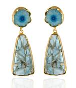 Blue Stylish Classy Precious Duzzy Stone Beautiful Earring