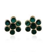 Green Natural Stone Smart Look Flower Design Earring
