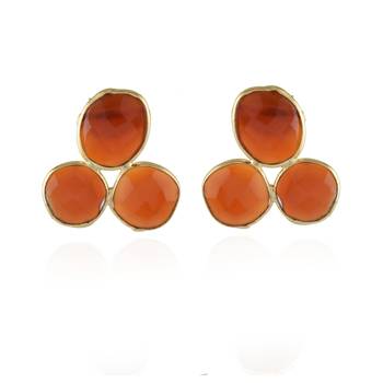 Orange Natural Stone Cute Small Stud Earring 1
