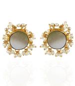 White Golden Baroque Pearl Smart Look Small Cute Studd