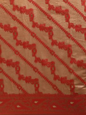 Brown Woven Cotton Poly Saree With Blouse 3