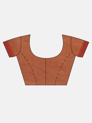 Brown Woven Cotton Poly Saree With Blouse 5