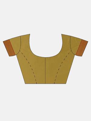 Mustard Woven Cotton Poly Saree With Blouse 5
