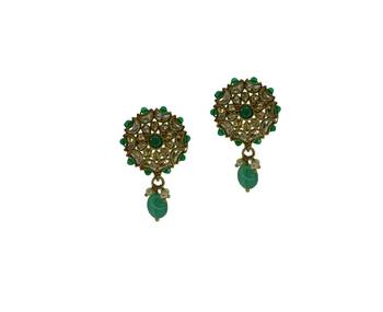 Green cubic zirconia earrings 1