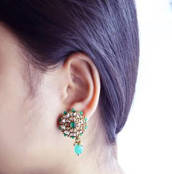 Green cubic zirconia earrings 3