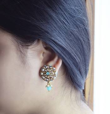 Blue cubic zirconia earrings 2