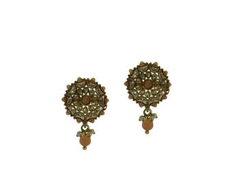 Orange cubic zirconia earrings 1