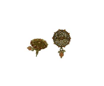 Orange cubic zirconia earrings 2