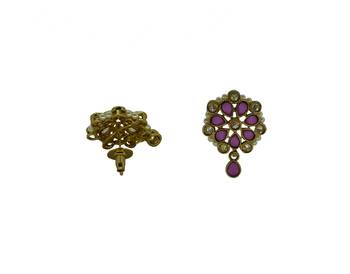 Maroon cubic zirconia earrings 1