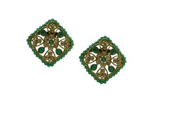 Gold cubic zirconia earrings 1