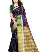 multicolor woven art silk saree with blouse